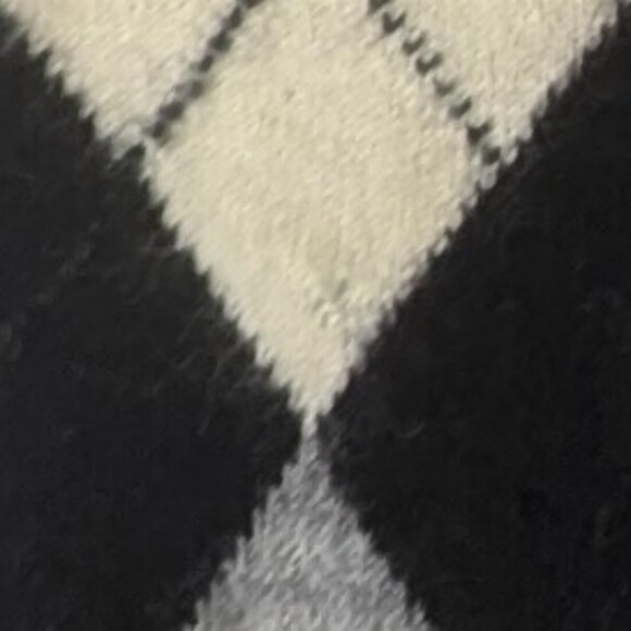 *FLAW Brooks Brothers 346 Argyle Sweater Black/Gray/Cream *M XS 100% Merino Wool - Picture 10 of 11
